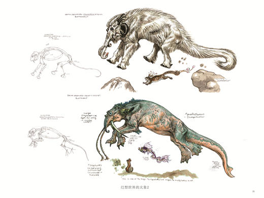 现货国际插画大师惠特拉奇的动物画教程套装全3册 艺用生物解剖创造奇幻生物的法则从现实到幻想生物设计绘画艺术美术素描几何临摹 商品图2