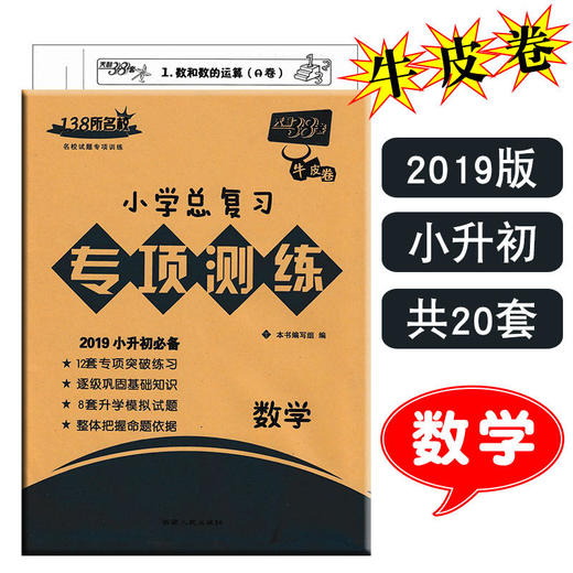 2019版 天利38套牛皮卷 2019小学总复习专项测练 数学 商品图0