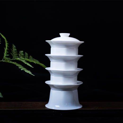 玉福茶塔   七修原创  白瓷茶具套装 商品图1