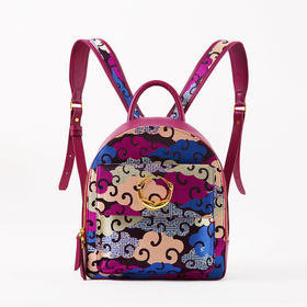 SAINTJOY/上久楷 宋锦女式双肩背包  深紫零度空间 BWS18A0101