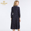 乔万尼春装女波点气质修身高腰衬衫式雪纺连衣裙中长款EB3E207 商品缩略图3