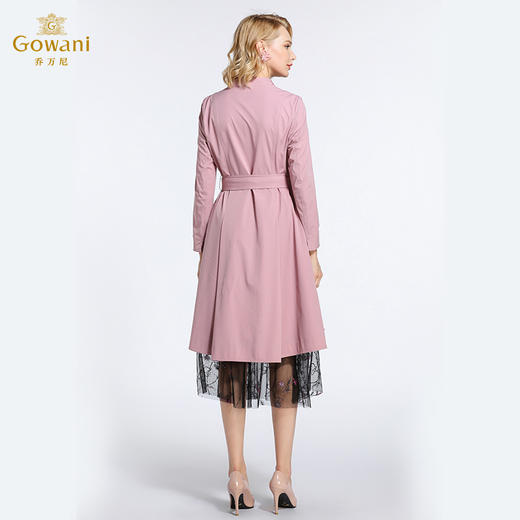 乔万尼春季外套减龄修身气质高腰系带薄风衣女中长款韩版EB3A265 商品图3