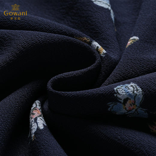 乔万尼春装女韩版修身高腰气质小个子印花长袖连衣裙EB3E216 商品图3