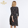 乔万尼春装修身高腰七分袖小个子碎花印花连衣裙EB3E212 商品缩略图3