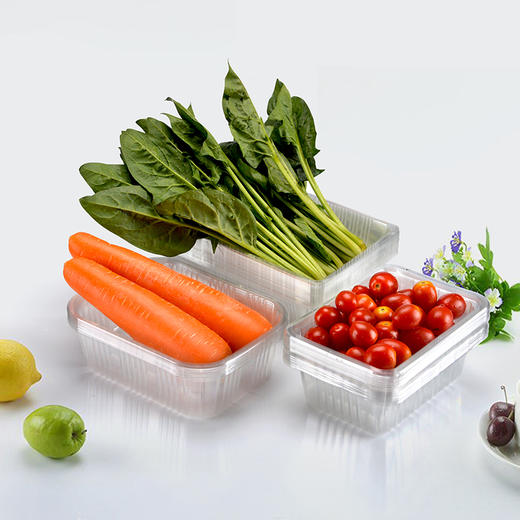 喇叭花一次性透明塑料水果盒果蔬盒托盘生鲜果切盒打包榴莲100个 商品图2