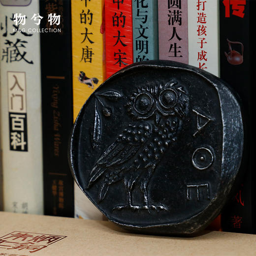 艺术藏品复刻品摆件 大英博物馆雅典猫头鹰银币家居小摆件 商品图0