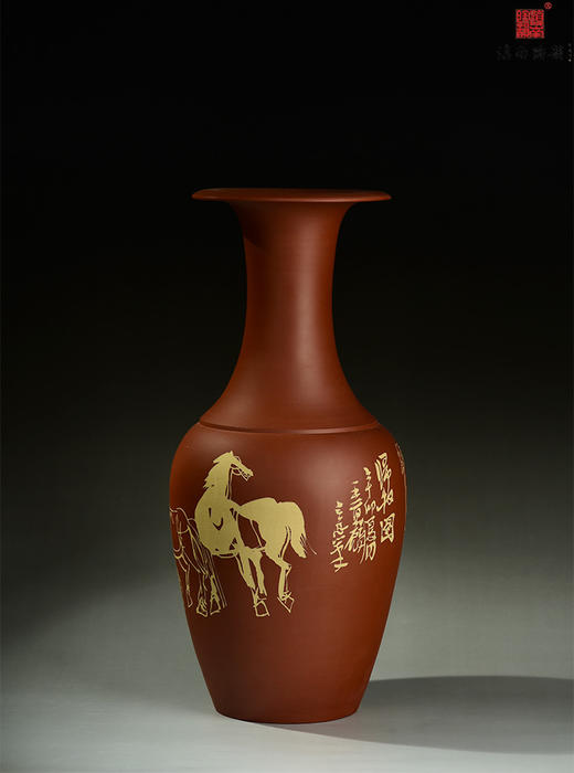 王首麟单色刻填归版图美女瓶 商品图2