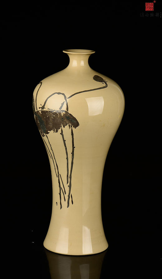 毛耀宏覆色刻填荷韵梅瓶 商品图2