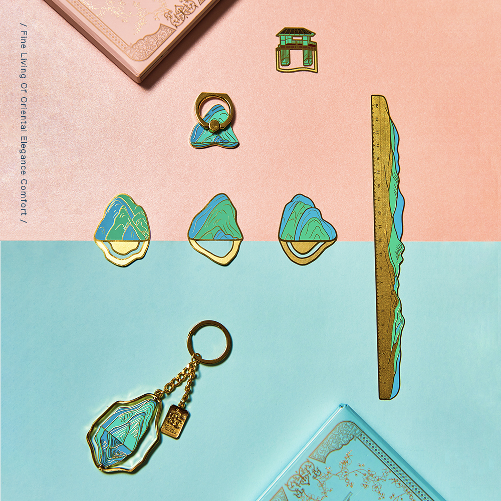 【宫里书签 尺子 手机扣】千里江山系列文创产品 