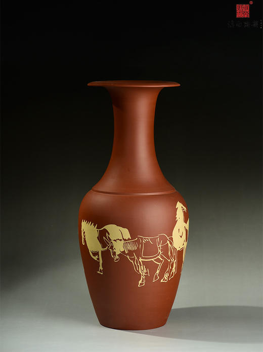 王首麟单色刻填归版图美女瓶 商品图1