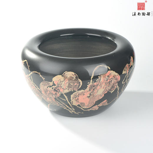 毛耀宏覆色刻填秋荷韵风水缸 商品图1