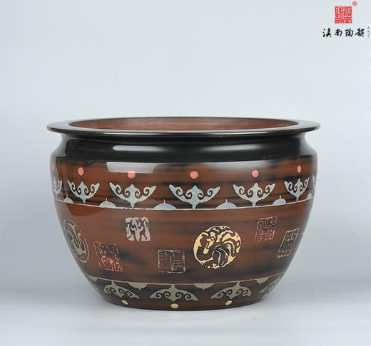 陈绍康单色刻填风水缸 商品图1