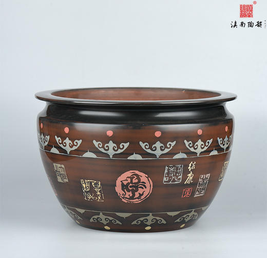 陈绍康单色刻填风水缸 商品图0