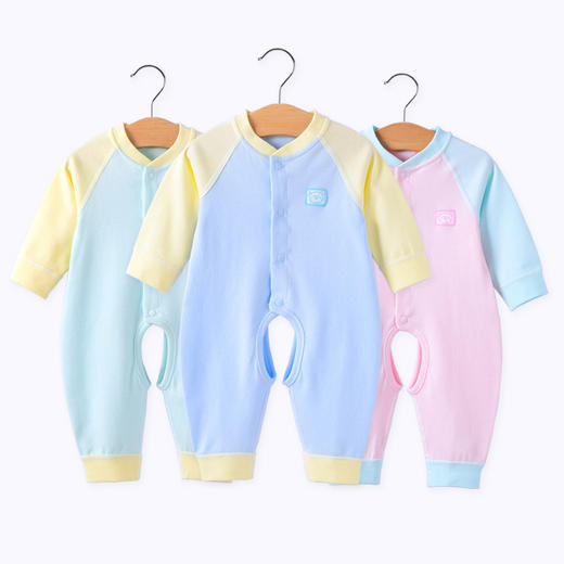 T36新生儿爬服哈衣连体衣春秋装1:1实物服装纸样剪裁图纸牛皮纸样 商品图1