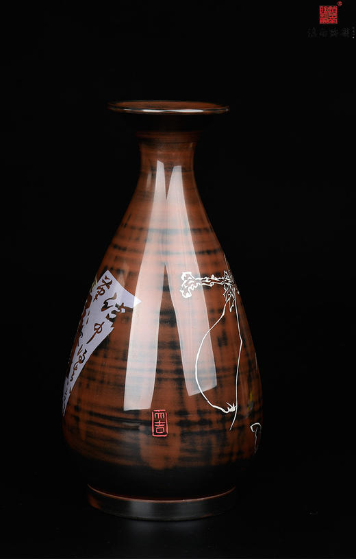 陈绍康单色刻填布袋和尚玉壶春瓶（仅参考） 商品图2