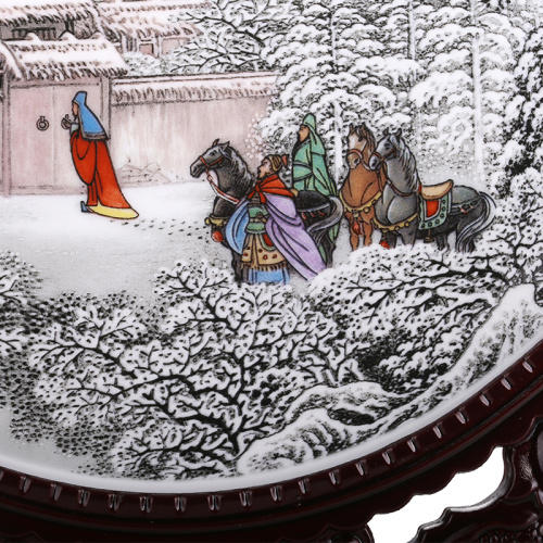 三顾茅庐粉彩雪景珍藏对盘货号123846