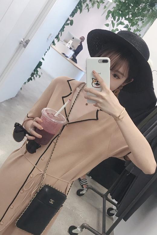 金蘑菇菇特价不退不换慵懒时髦小姐姐好凉快的冰丝polo针织套装连衣裙