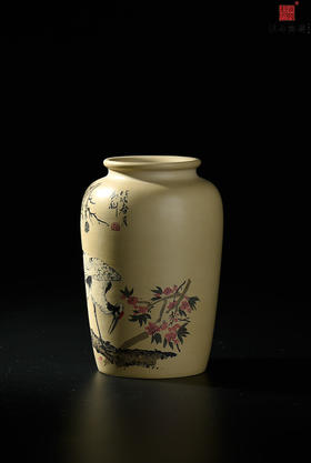 邹科  覆色刻填松鹤小樽