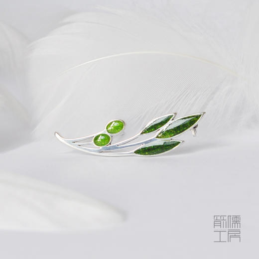 青橄榄 / 925银珐琅胸针【定制：7-15天】 ○ 箭儒工房 商品图2
