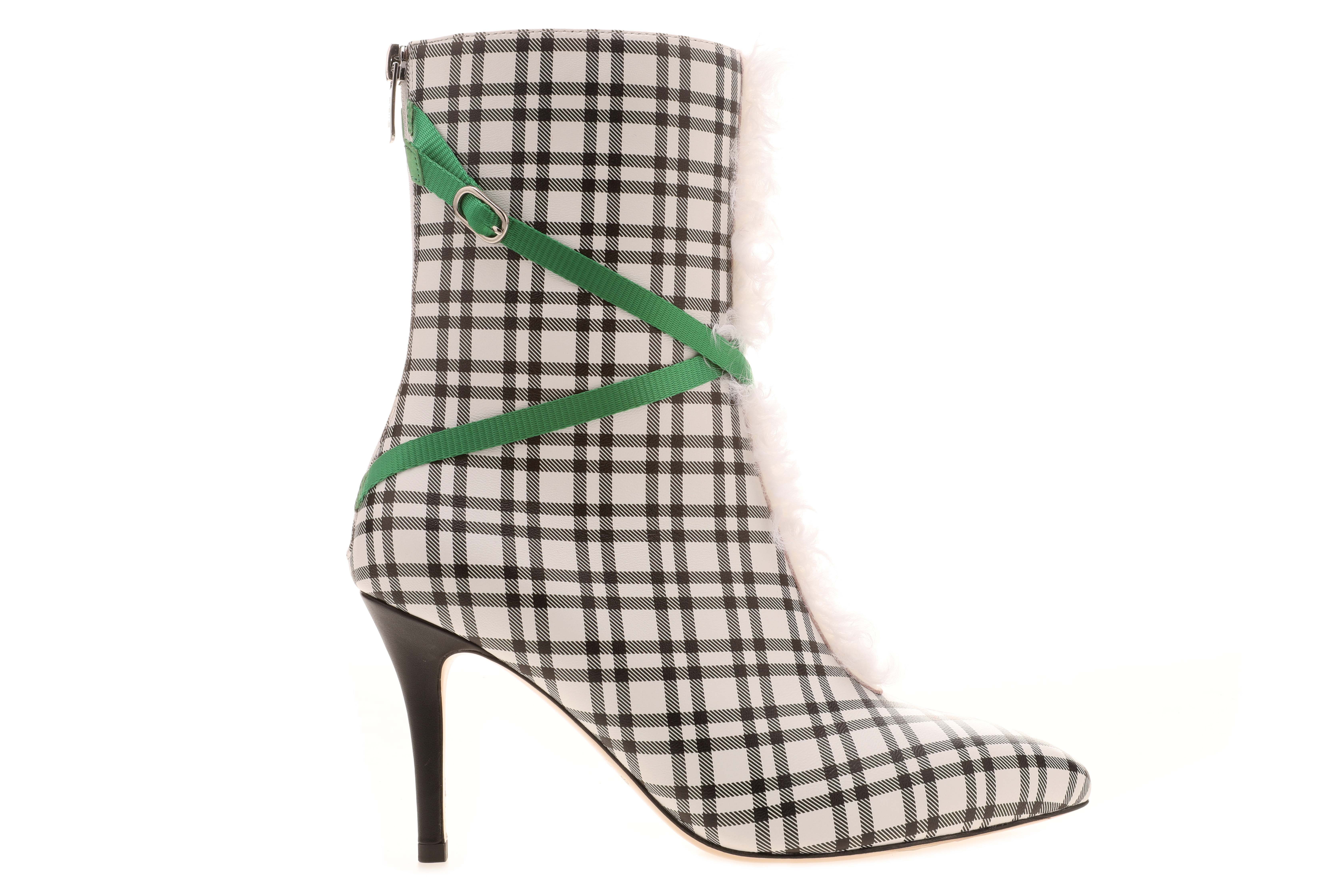 sheme 纽约时装周设计师联名款 时尚 细跟 印花 短靴