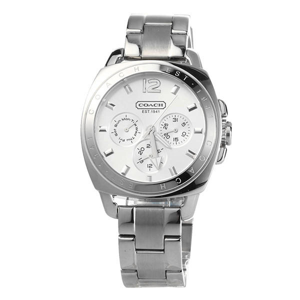 coach蔻驰 boyfiend系列 时尚大气三眼石英手表女表 14501213 特价75