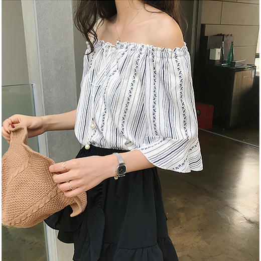 裁缝学苑A16一字露肩短袖小衫两穿法1:1服装纸样剪裁图纸牛皮纸 商品图1