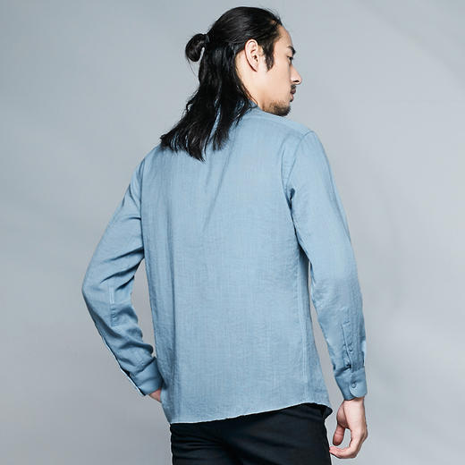 【中华立领】柒牌长袖衬衫男修身商务衬衣秋季上衣衬衫长袖	112A39040 商品图2