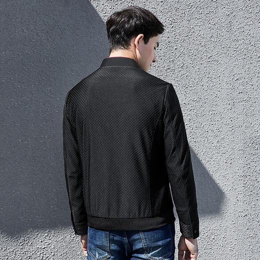 柒牌男装立领暗纹纯色夹克外套春款商务休闲夹克衫男士	113K20270 商品图1