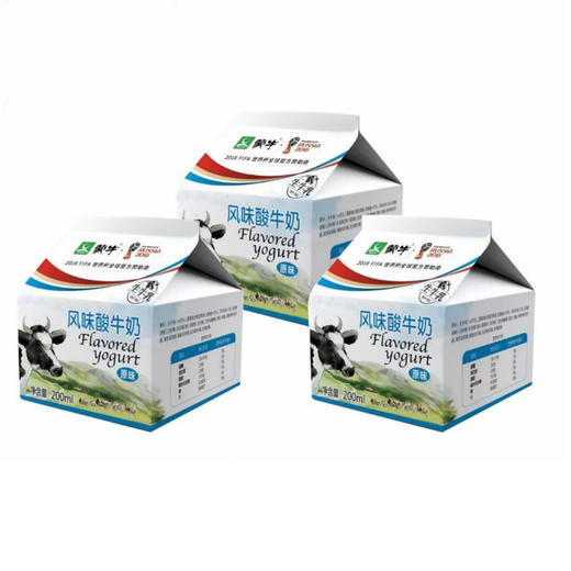 蒙牛原味酸牛奶200g*12盒/箱 商品图1