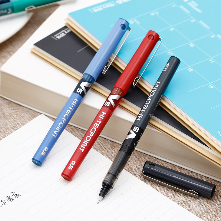 百乐bx-v5直液式中性笔 威宝走珠笔0.5mm