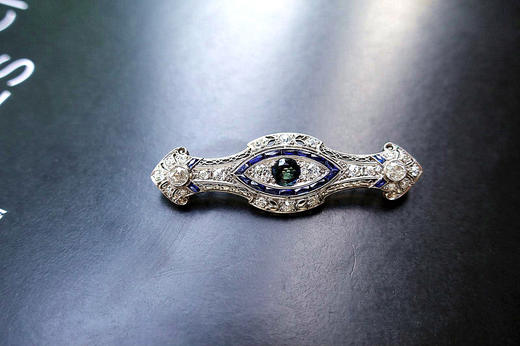 古董art deco时期蓝宝石胸针 商品图1
