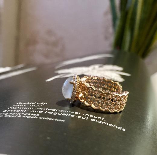 高冰白色翡翠钻石豪镶戒指 商品图6