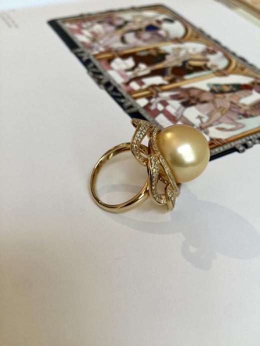 玫瑰造型南洋金珠戒指吊坠套装 商品图3