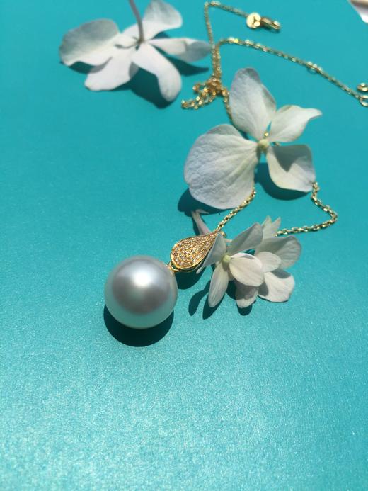 13-14mm南洋白透粉珍珠钻镶吊坠（已售，同款可定制） 商品图5