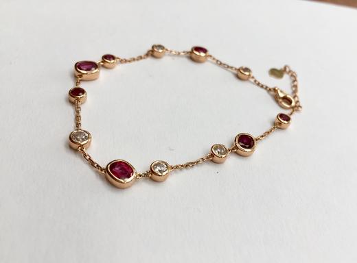 天然鸽血红宝石配天然锆石轻奢款手链 商品图3