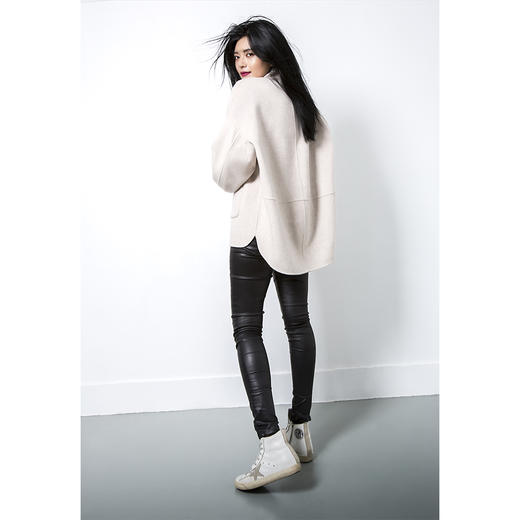 BLEND by purée #0315 羊毛绒混纺拼接设计oversize夹克 商品图3