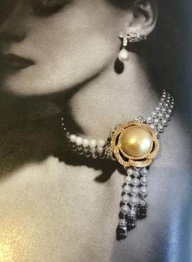 玫瑰造型南洋金珠戒指吊坠套装