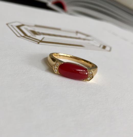 马鞍款珊瑚秀气戒指 商品图0