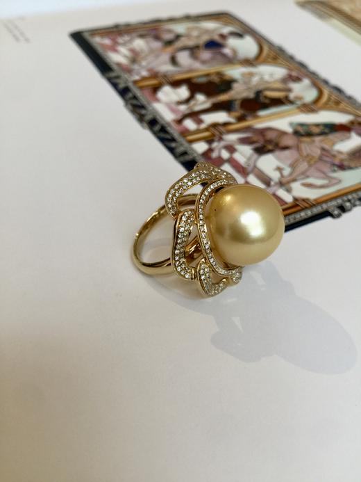 玫瑰造型南洋金珠戒指吊坠套装 商品图2