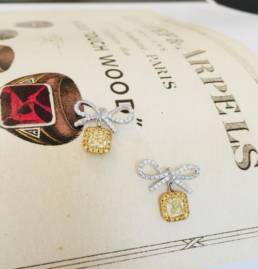 1.00克拉k金豪镶款黄钻设计款耳环 商品图5