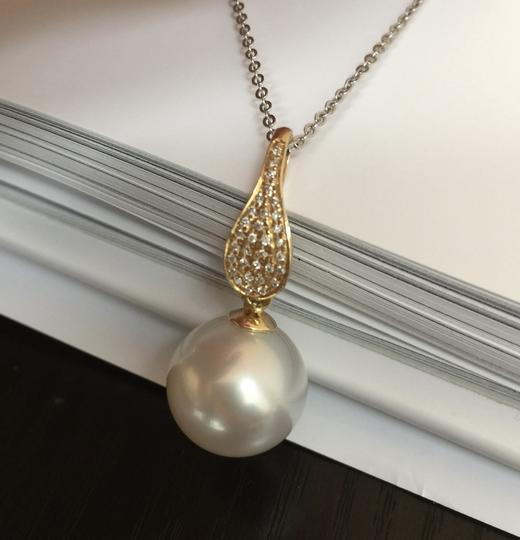 13-14mm南洋白透粉珍珠钻镶吊坠（已售，同款可定制） 商品图4