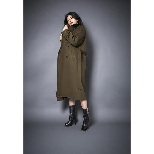 BLEND by purée #0808 羊毛绒混纺军旅风大衣 商品图4