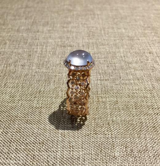 高冰白色翡翠钻石豪镶戒指 商品图5