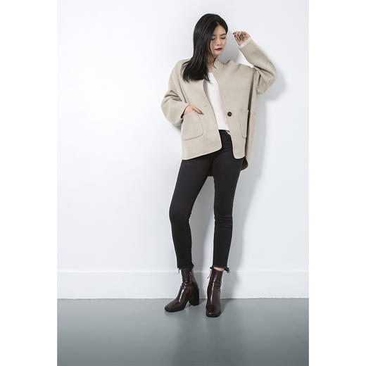 BLEND by purée #0315 羊毛绒混纺拼接设计oversize夹克 商品图9