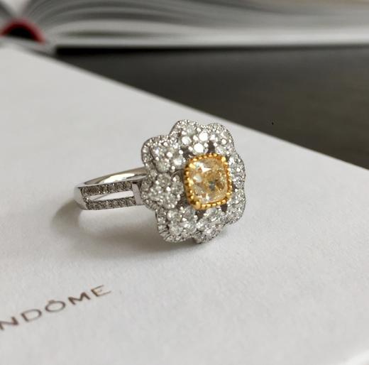 1.00克拉黄钻 18k金豪镶戒指吊坠两用款 商品图3