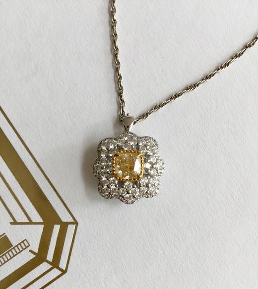 1.00克拉黄钻 18k金豪镶戒指吊坠两用款 商品图4