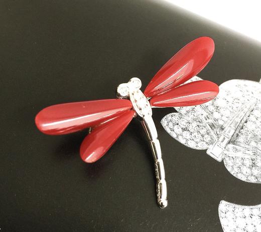 牛血色珊瑚蜻蜓款胸针吊坠两用款 商品图2