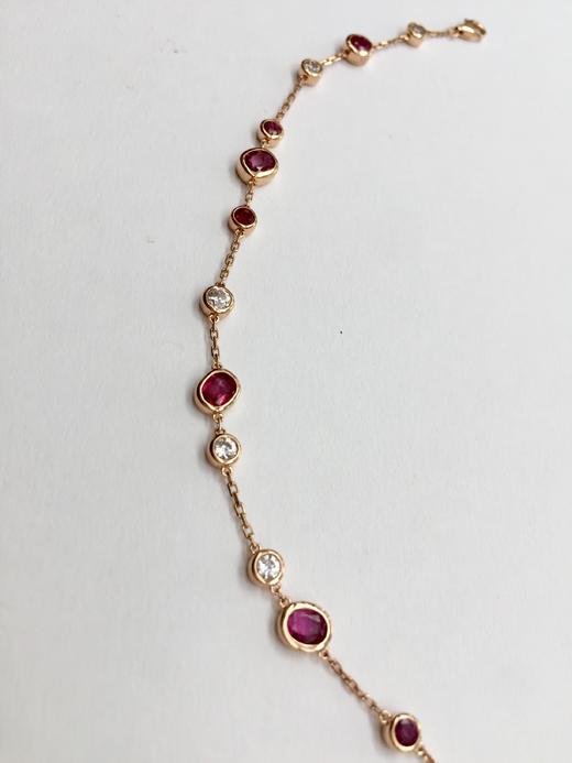 天然鸽血红宝石配天然锆石轻奢款手链 商品图5