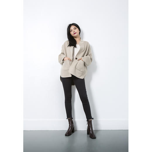 BLEND by purée #0315 羊毛绒混纺拼接设计oversize夹克 商品图8