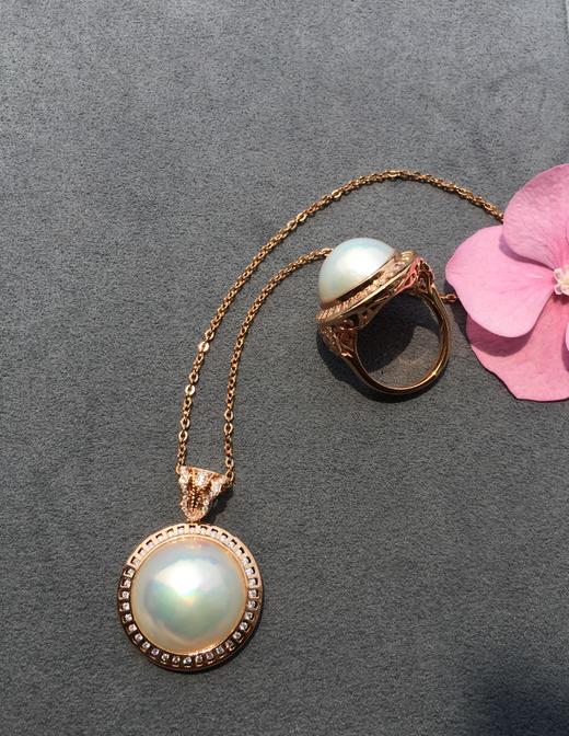 18mm钻镶马贝珠戒指 商品图0